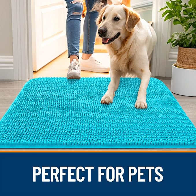 OLANLY Dog Door Mat for Muddy Paws 48x30, Absorbs Moisture and Dirt, Absorbent