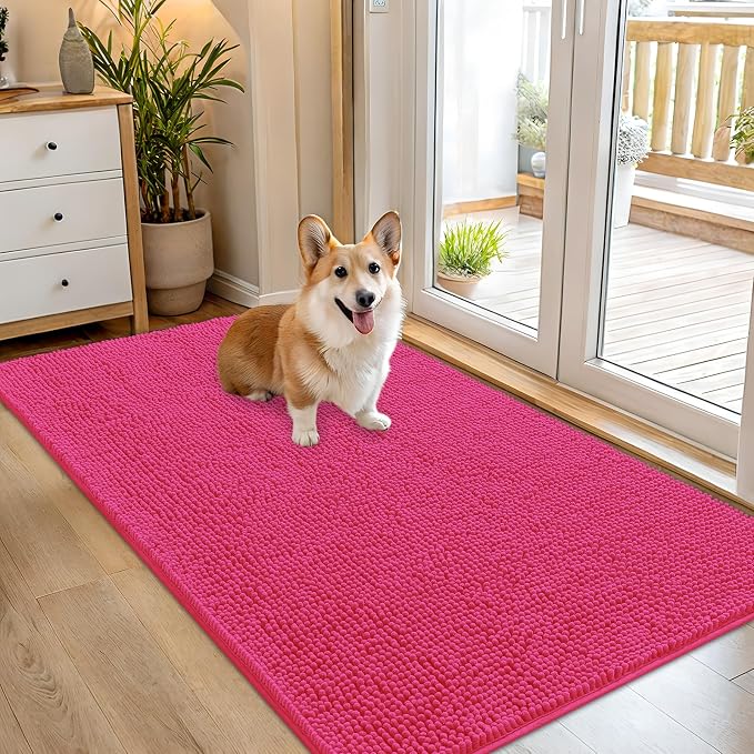 OLANLY Dog Door Mat for Muddy Paws 54x32, Absorbs Moisture and Dirt, Absorbent