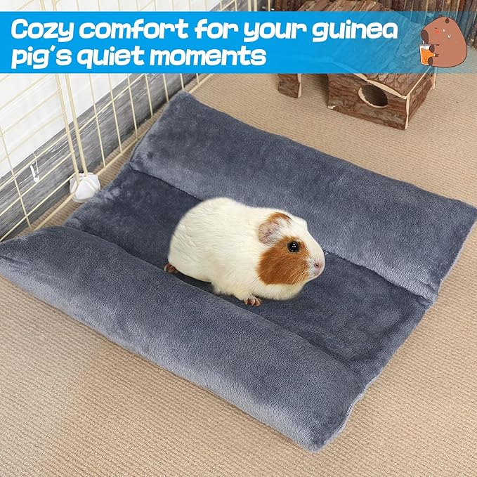 Alphatool Soft Bunny Bed - 15.7" x 14" Rabbit Bed, Warm Cuddle Cushion Plush Mat for Guinea Pig, Ferret, Small Animal - Grey
