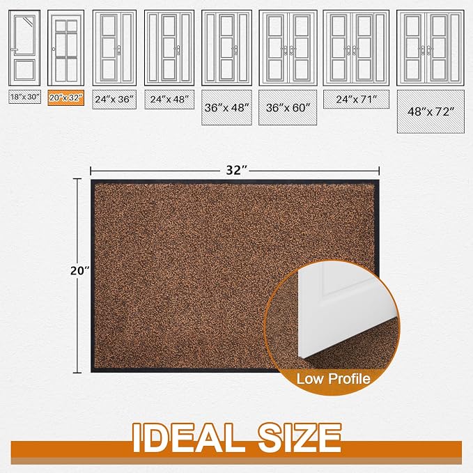 Mibao Front Door Mat Indoor Entrance, Dirt Trapper Welcome Mat