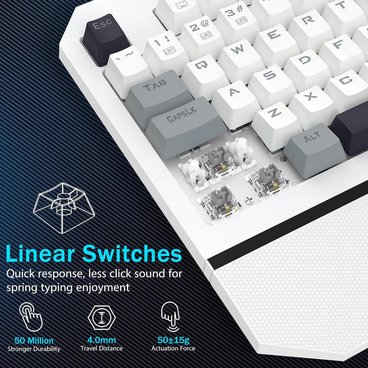 Redragon Wired Mechanical Gaming Keyboard, Linear Switches, Full Size