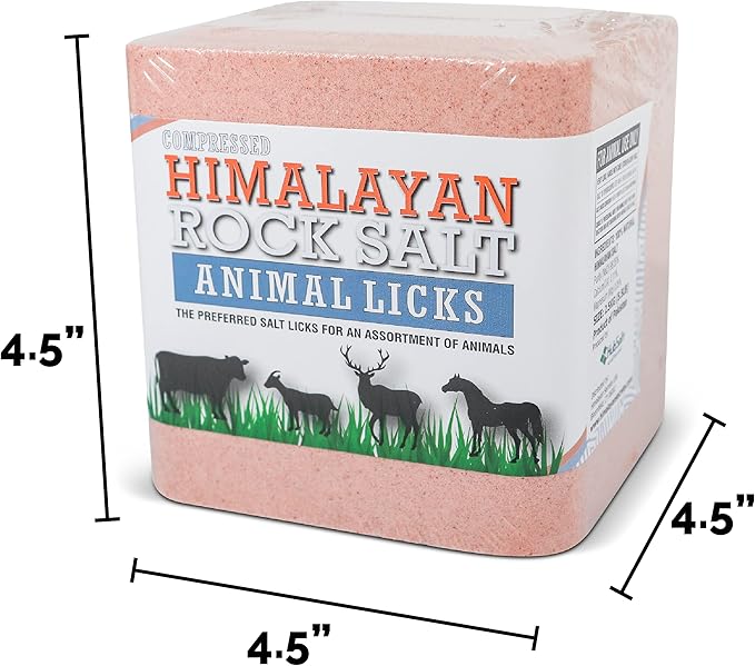 Himalayan Secrets Compressed Pink Salt Lick for Livestock and Wildlife Animals, Pure & Natural Feed Salt Block, Minerals & Trace Elements, No Additives, 5.5LB (2.5KG)