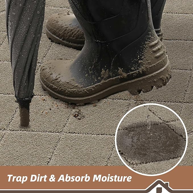 BEQHAUSE Dirt Trapper Door Mat 20" x 32", Doormat Non-Slip Entryway Rugs