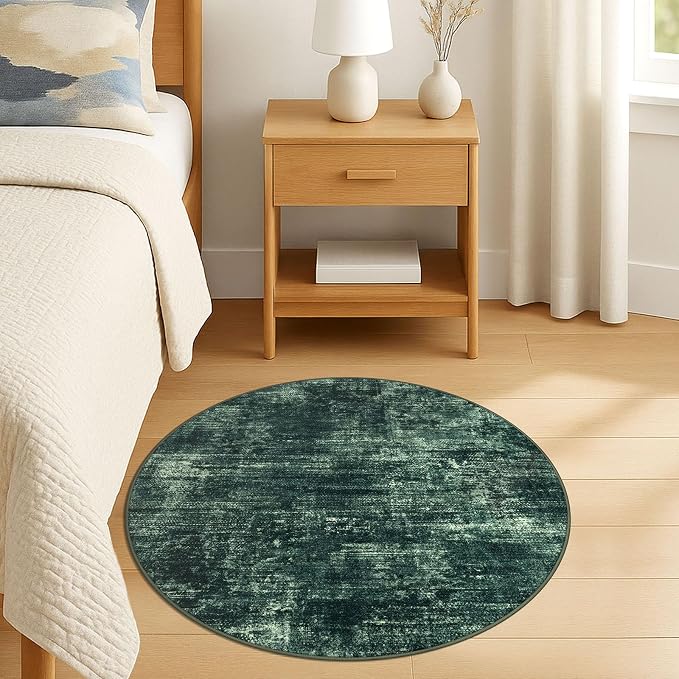 IOHOUZE Round Area Rug 3 Ft Circle Entryway Rugs Round Washable Door Mat Indoor