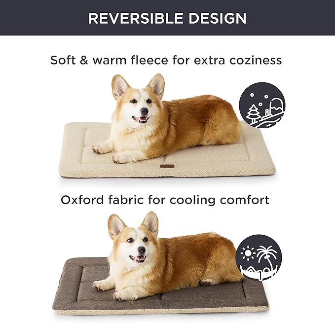 Bedsure Washable Dog Bed for Extra Large Dogs, Soft Foam Floor Pet Mat, Lightweight Travel Flat Puppy Mattress for Indoor Pet