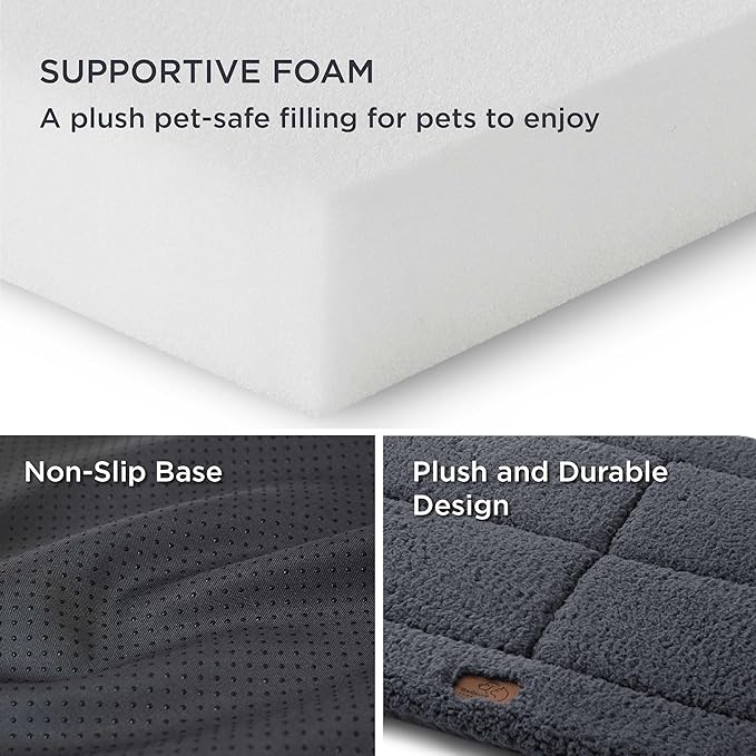 Bedsure Washable Dog Bed for Large Dogs, Soft Foam Floor Pet Mat, Lightweight Travel Flat Puppy Mattress for Indoor Pet