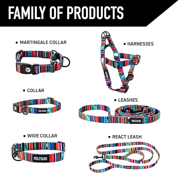 Wolfgang Heavy Duty Adjustable Dog Harness, Pull-Tested to Over 800 lbs for Walking & Training, Quetzal Print, Small