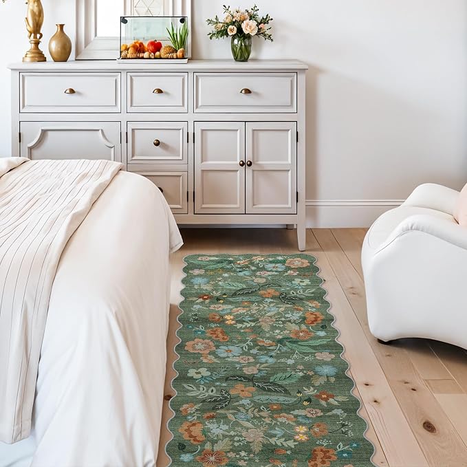 Washable 2x6 Runner Rug for Entryway: Hallway Kitchen Easy-Clean Carpet