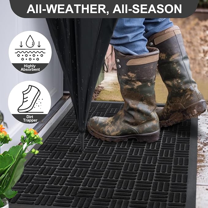 Mibao Front Door Mat, Heavy Duty Durable Welcome Mat