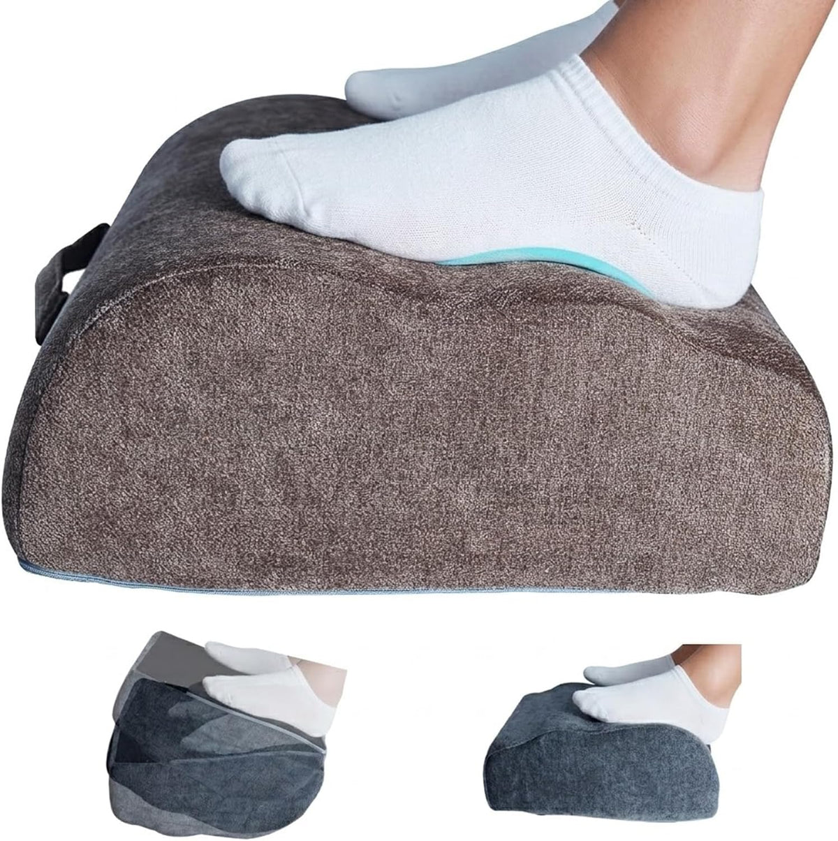 Foot Rest Under Desk for Office, Ergonomic Footrest, 2 Height Levels, Rocking Foot Stool Under Desk, Comfortable Foam Desk Foot Rest for Home Office, Gaming and Work (Dark Taupe)