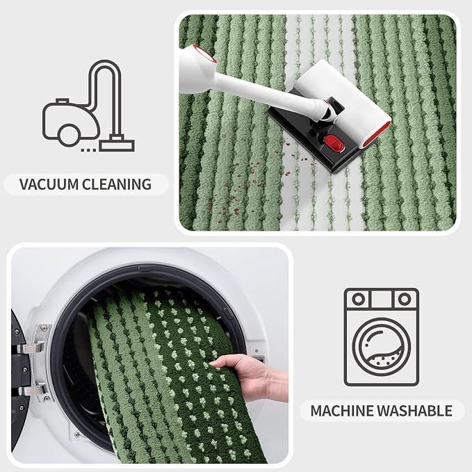 Kitinjoy Indoor Outdoor Door Mat, 47x20 Non-Slip Absorbent Dirt Trapper
