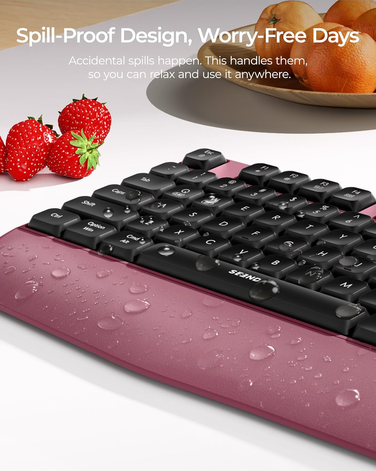 seenda COE200 Wireless Bluetooth Keyboard and Mouse Combo with Wrist Rest