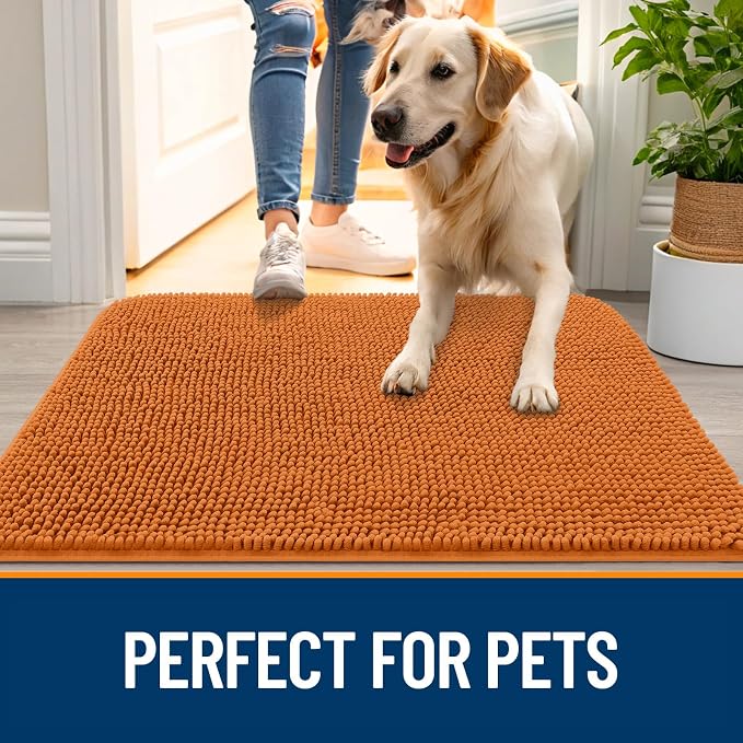 OLANLY Dog Door Mat for Muddy Paws 54x32, Absorbs Moisture and Dirt, Absorbent