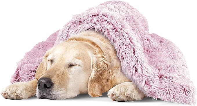 The Dog’s Blanket – Faux Fur Dog Blanket, Pink, XL, 38x54
