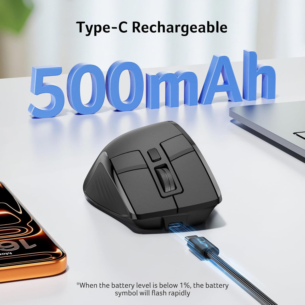 Acer Wireless Mouse for Laptop, Computer Mouse Ergonomic for 4 Devices