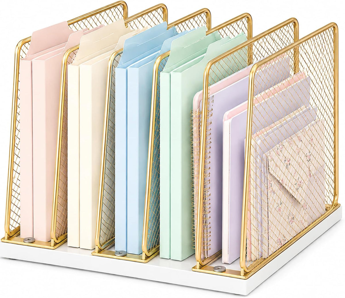 OPNICE Desk File Organizer, Mail Organizer, Large, Gold