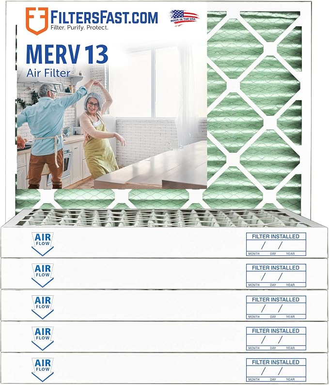 Filters Fast 20x30x2 Pleated Air Filter Merv 13, 2 inch AC Furnace Air Filters