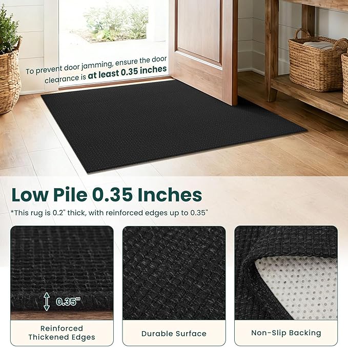 KOZYFLY Black 2x12 Runners Rugs