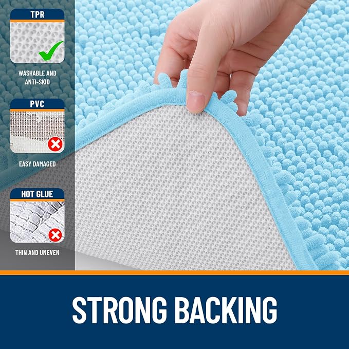 OLANLY Large Bathroom Rugs 40x32, Extra Soft Absorbent Chenille Bath Rugs