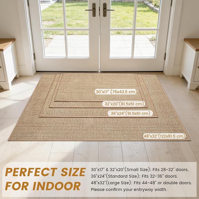 SMILOOL Front Door Mat Indoor Entrance, Dirt Resistant and Absorbent Washable