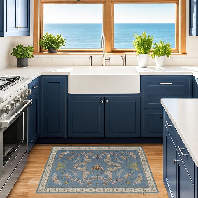 Dusty Blue Bathroom Rug 2x4