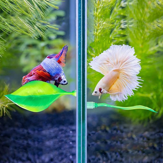 WILLBOND 2 Pcs Green Silicone Betta Fish Bed Leaf Hammock Betta Fish Tank Accessories Decorations for Aquarium Ornaments, Practical Resting Spot, No Bpa, Comfortable and Safe