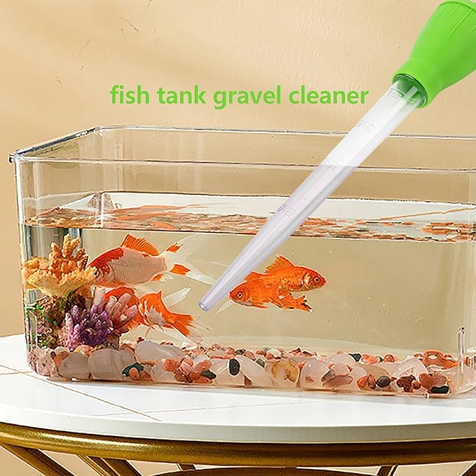 2 Set Manual Fish Tank Cleaning Tools with Extension Pipe and L Shaped Extension Pipe,30ml Aquarium Water Changer,28.9 Inches Siphon Dropper for Fish Bowl Waste Remover,Coral Feeder(Green)