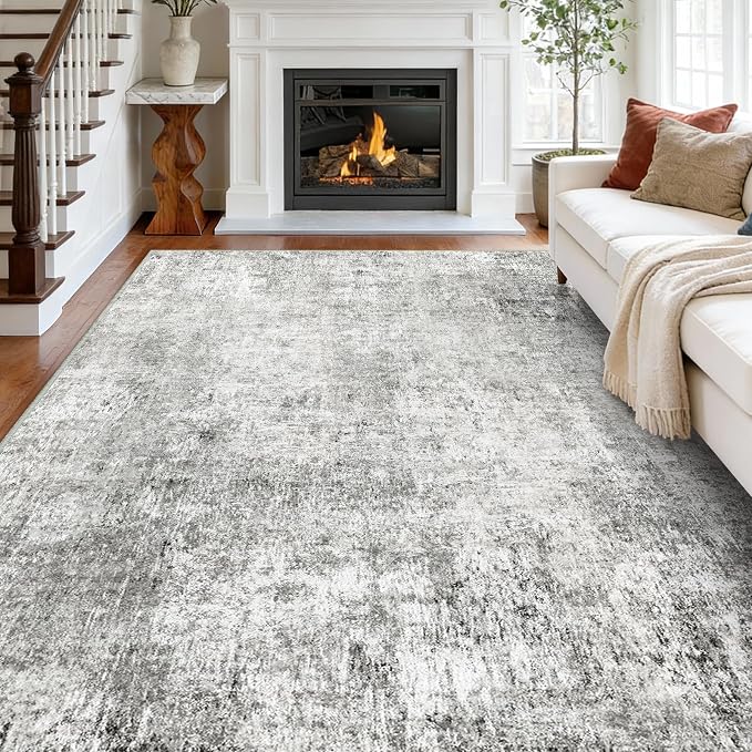 RELEANY Washable Area Rugs 9'x12' Non-Slip Modern Abstract Soft