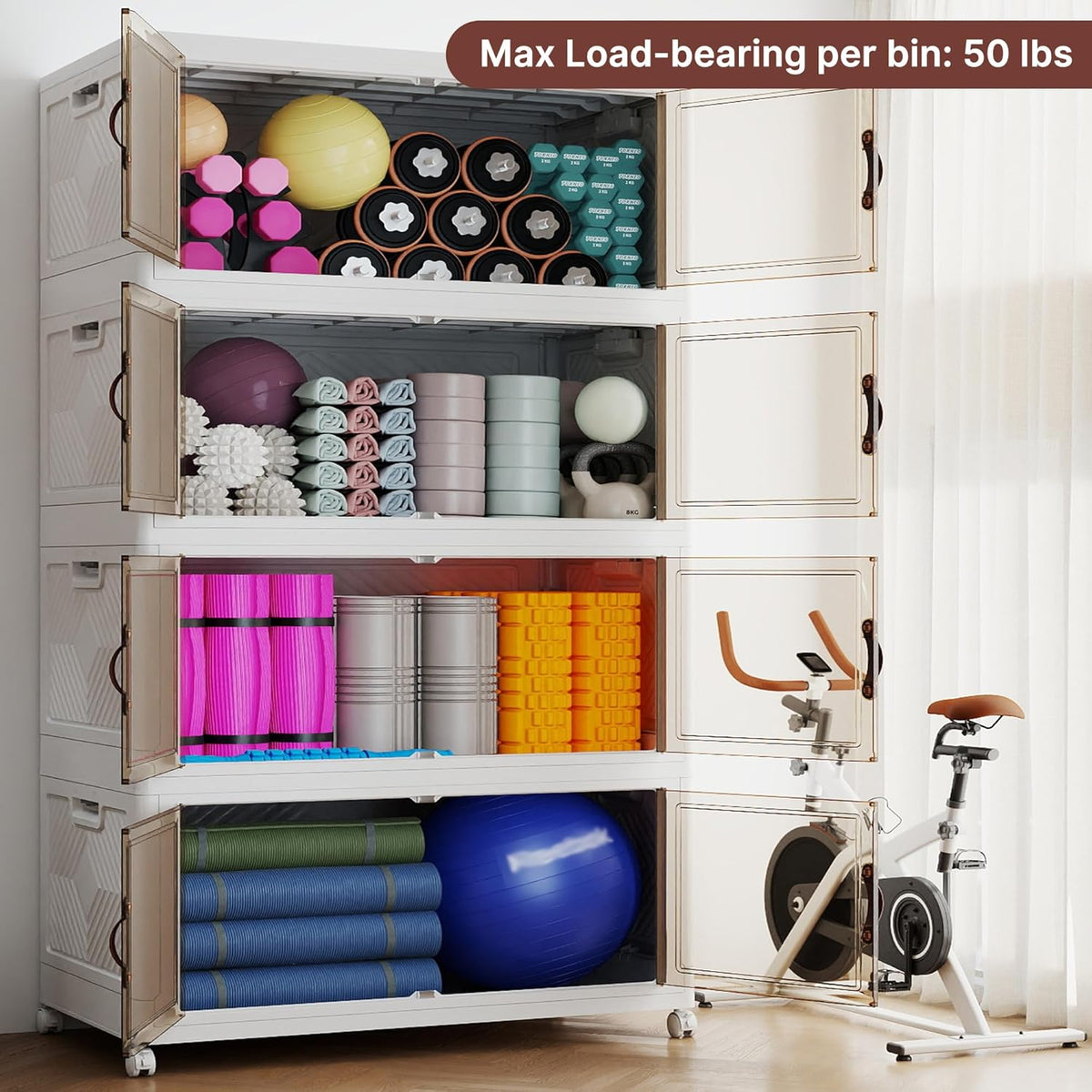 1288QT Extra Large Stackable Storage Bins with Lids & Wheels