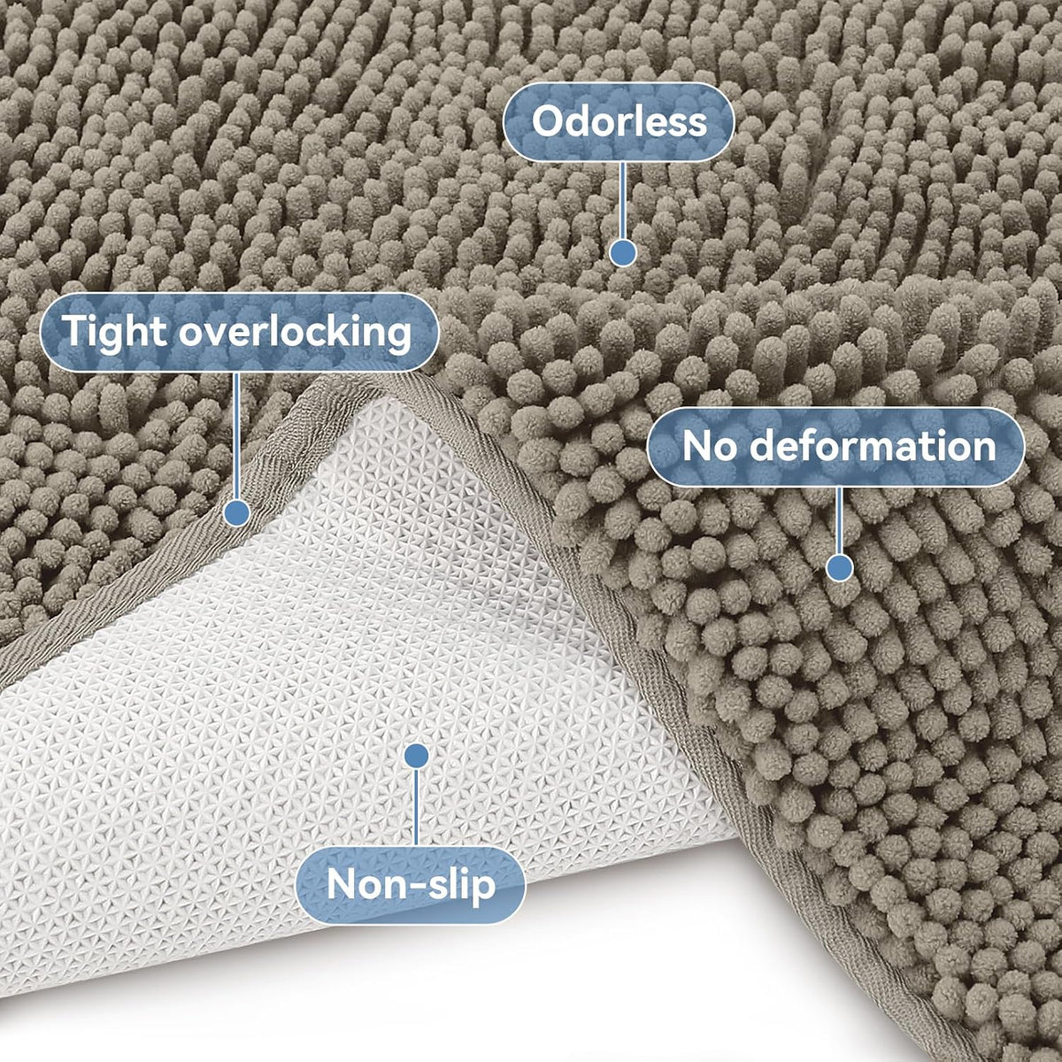Bcoimo Bath Rug Mat,48x24 High Absorbent Latte Long Bathroom Runner Rugs