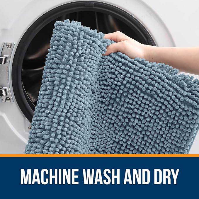OLANLY Large Bathroom Rugs 44x32, Extra Soft Absorbent Chenille Bath Rugs