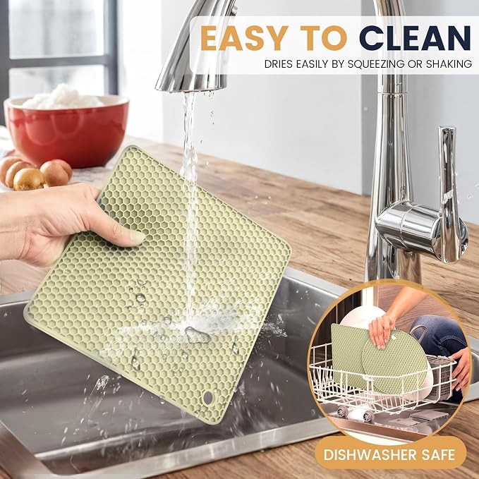 Silicone Trivet Mats 4 Heat Resistant Pot Holders Multipurpose Non-Slip Hot Pads