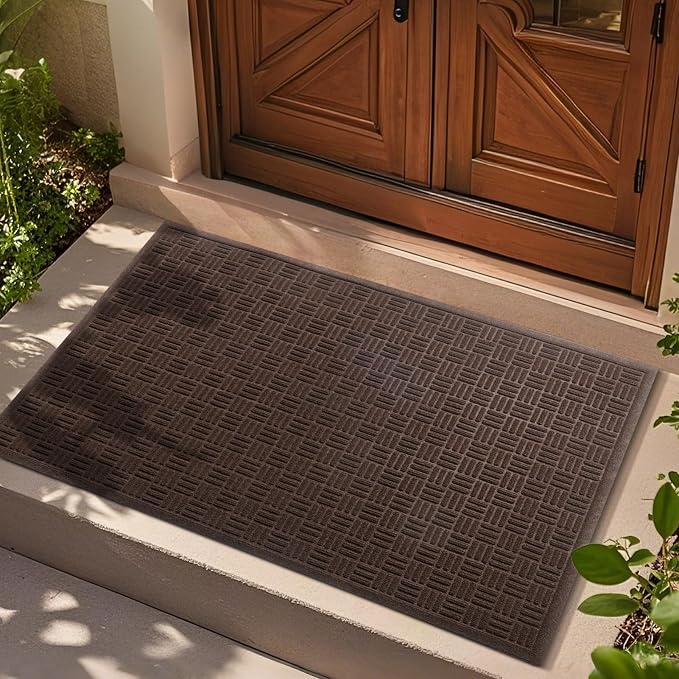 Mibao Front Door Mat Indoor Outdoor Entrance, Dirt Trapping Waterproof