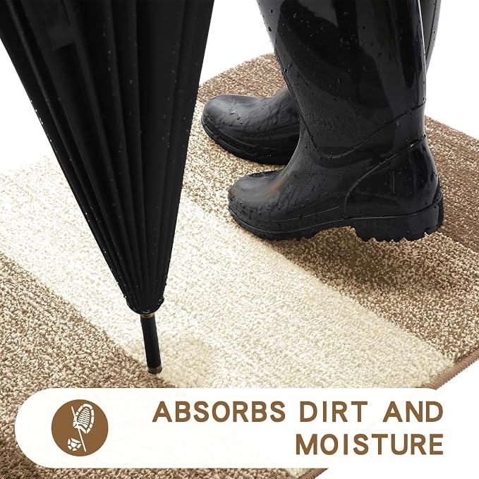 Kitinjoy Indoor Outdoor Door Mat, 70x32 Non-Slip Absorbent Dirt Trapper