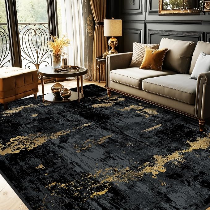 RELEANY Washable Area Rugs 10'x12' Non-Slip Modern Abstract Soft