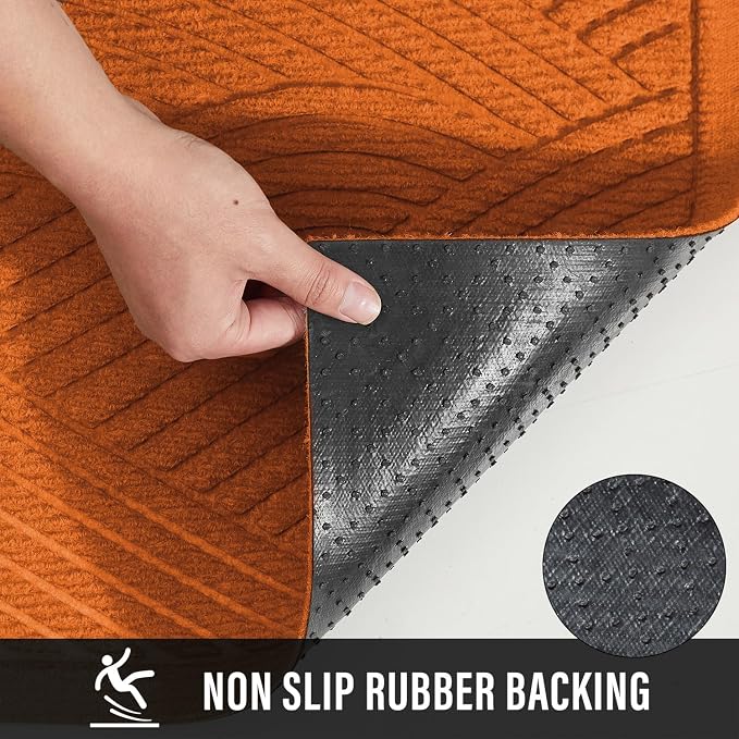 HIYARD Sturdy Front Door Mat, Absorbent Muddy Dirt Resist Welcome Door Mats