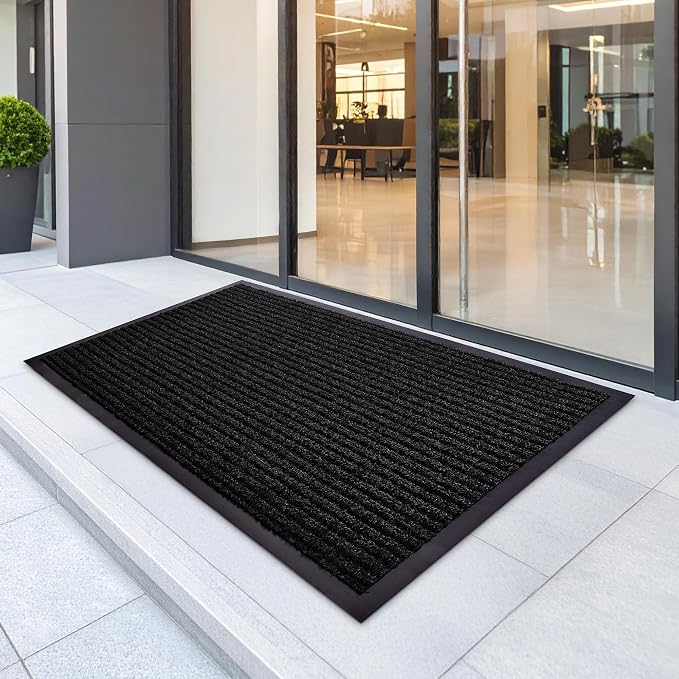 Commercial Door Mat 4'x8' Black, Heavy Duty Industrial Floor Mat