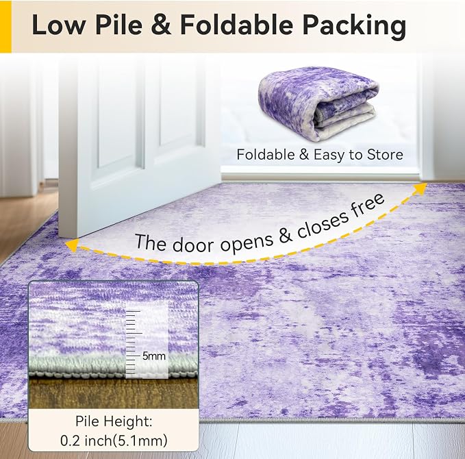 RELEANY Washable Area Rugs 5'x8' Non-Slip Modern Abstract Soft