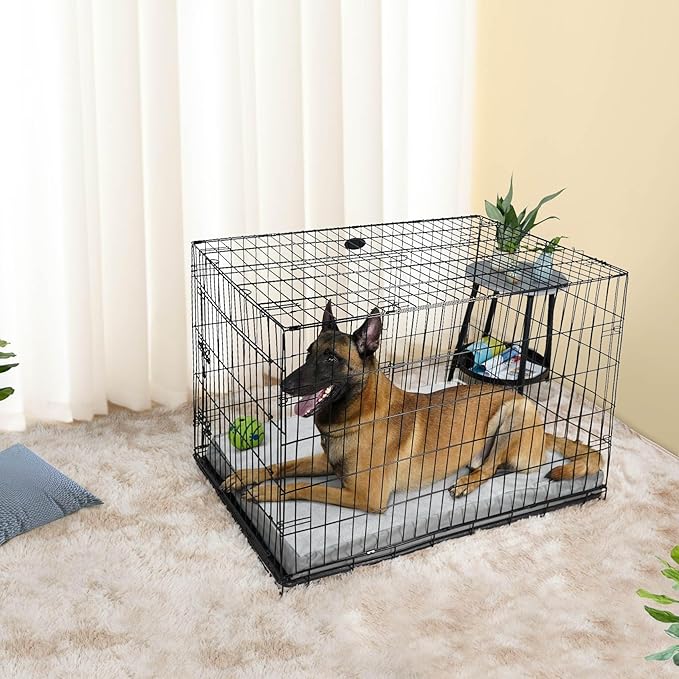 Explore Land Waterproof Dog Bed Cover Machine Washable Fluffy Dog Bed Replacement Cover, 48Lx36Wx4H inch, Gray