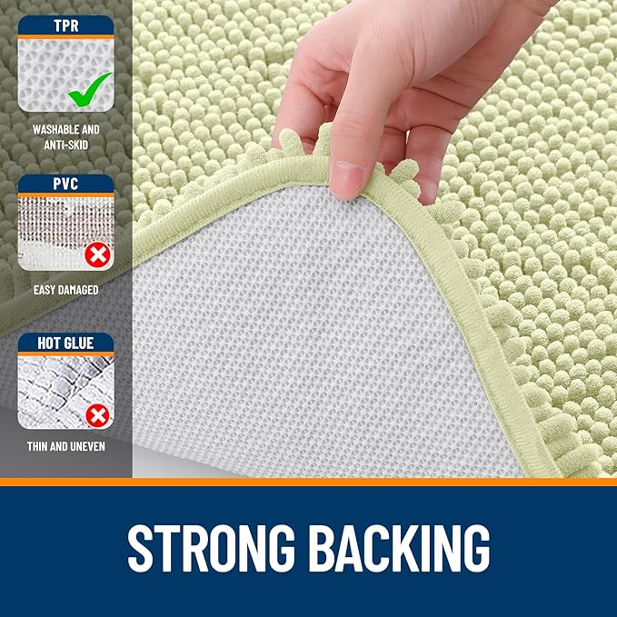 OLANLY Large Bathroom Rugs 70x46, Extra Soft Absorbent Chenille Bath Rugs