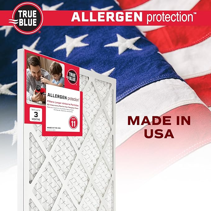 True Blue 18x24x1 MERV 11 Allergen Air Filter | Electrostatic Pleated HVAC