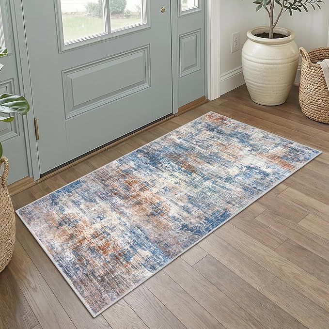 IOHOUZE Abstract Runner Rug 2x4 Ft Entryway Rugs Washable Door Mat Indoor
