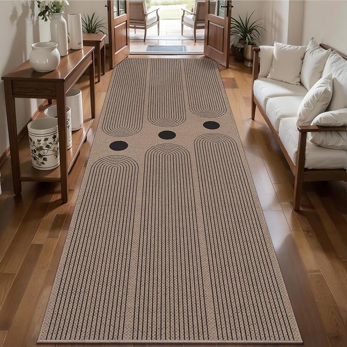Tangsoo Rainbow Easy Jute 2.6x10 Washable Kitchen Runner Rug