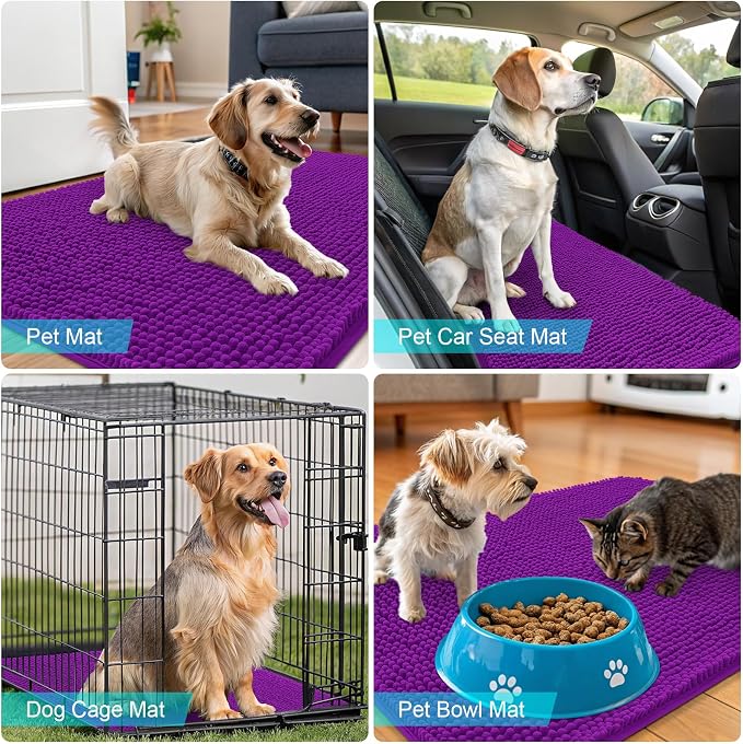 OLANLY Dog Door Mat for Muddy Paws 45x27, Absorbs Moisture and Dirt, Absorbent