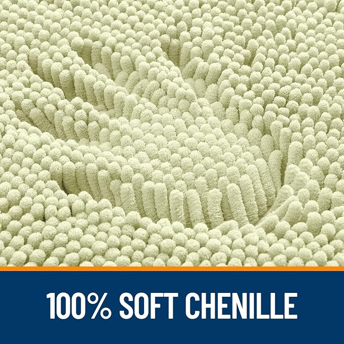 OLANLY Toilet Rugs U-Shaped 20x20, Extra Soft Absorbent Chenille Contour