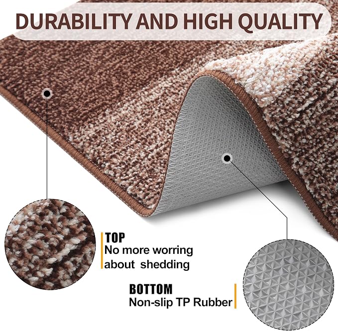 Kitinjoy Indoor Outdoor Door Mat, 54x24 Non-Slip Absorbent Dirt Trapper