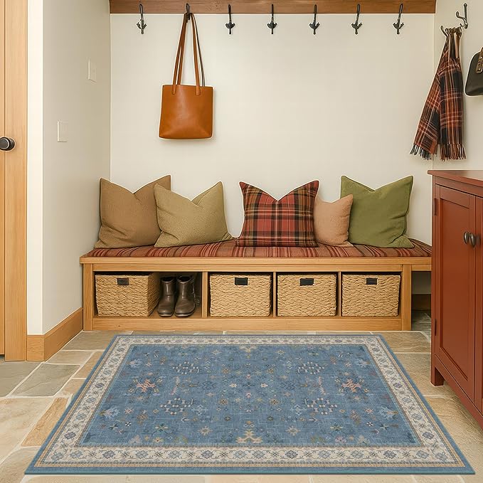 Washable 3x6 Throw Rug for Large Kitchen
