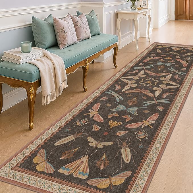 Hazo Haus Non Slip Hallway Runner Rug 3x10, Soft Low Pile Kitchen Floor Mat