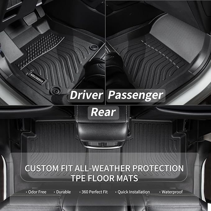 KELCSEECS® Floor Mats Custom for Subaru WRX& WRX STi 2021 2020 2019 2018 2016 2015 All Weather Protection TPE Heavy Duty Non-Slip Floor Liners Fits Front& 2nd Row Full Set Accessories, Black