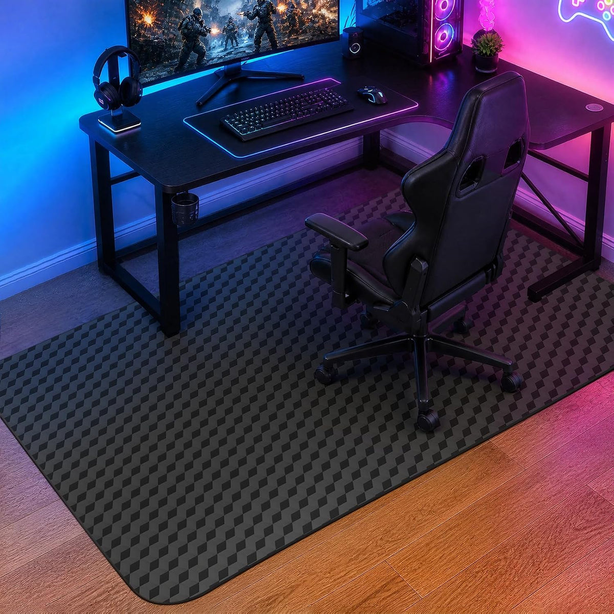 AiBOB Gaming Chair Mat for Hardwood Floors - 53"x45" Office Chair Mat for Hard and Tile Floor | Anti-Slip Protector Mat